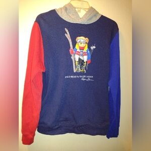 POLO Bear by Ralph Lauren Sweatshirt Hoodie Boys XL Navy SKI Graphic ColorBlock